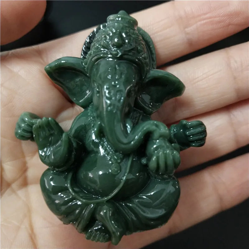 Gold Lord Ganesha Buddha Statue Elephant God Sculptures Ganesh Figurines Man-made Stone Home Garden Buddha Decoration Statues