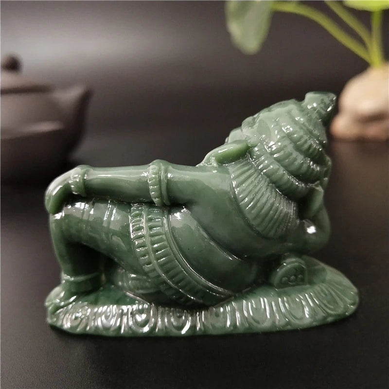 Golden Lying Ganesha Buddha Statue Elephant God Sculpture Ganesh Figurines Man-made Stone Home Garden Decoration Buddha Statues