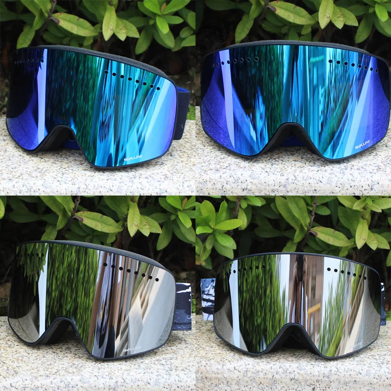 Ski Goggles with Magnetic Double Layer polarized Lens Skiing Anti-fog UV400 Snowboard Goggles Men Women Ski Glasses Eyewear case