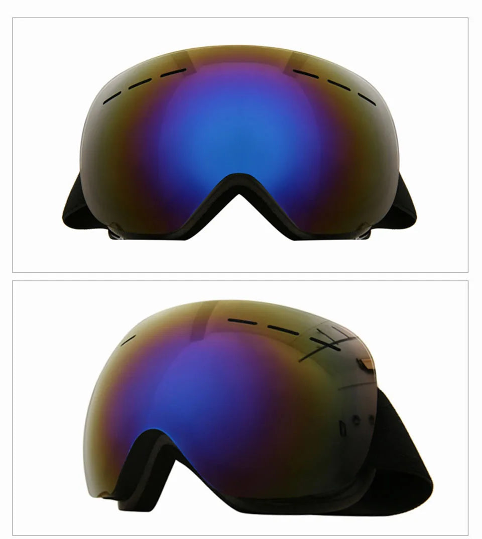 GOBYGO New Skiing Eyewear Cycling Sunglasses Men Women Ski Goggles UV400 Anti-fog Big Ski Mask Glasses Snow Snowboard Polarized