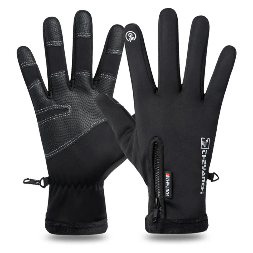 Cold-proof Ski Gloves Waterproof Winter Gloves Cycling Fluff Warm Gloves For Touchscreen Cold Weather Windproof Anti Slip