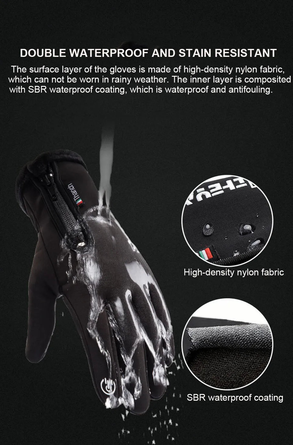 Cold-proof Ski Gloves Waterproof Winter Gloves Cycling Fluff Warm Gloves For Touchscreen Cold Weather Windproof Anti Slip