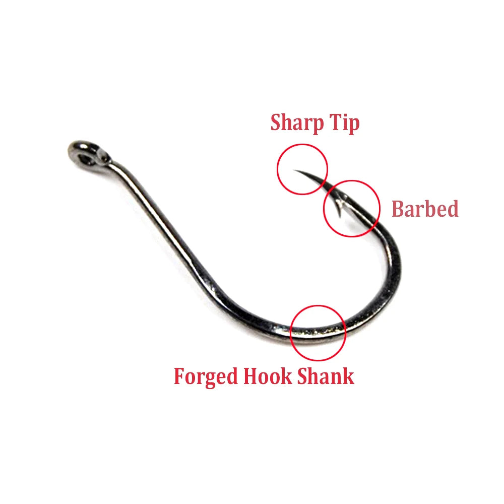 [100PCS/lot] Octopus Beak Hook Saltwater Fishing Hooks Fly Tying Hooks Tip Wholesale Wifreo Promotion Black Nickle