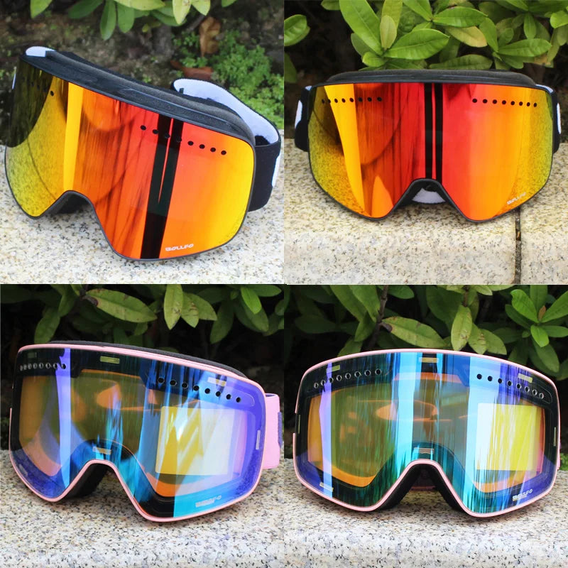 Ski Goggles with Magnetic Double Layer polarized Lens Skiing Anti-fog UV400 Snowboard Goggles Men Women Ski Glasses Eyewear case