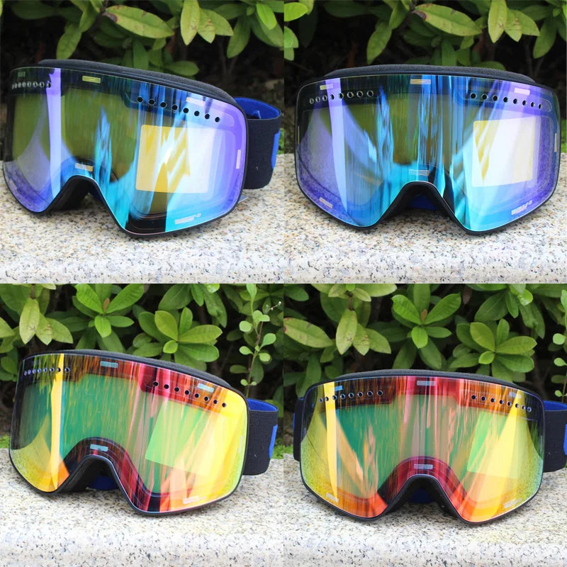 Ski Goggles with Magnetic Double Layer polarized Lens Skiing Anti-fog UV400 Snowboard Goggles Men Women Ski Glasses Eyewear case