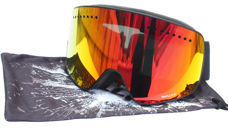 Ski Goggles with Magnetic Double Layer polarized Lens Skiing Anti-fog UV400 Snowboard Goggles Men Women Ski Glasses Eyewear case