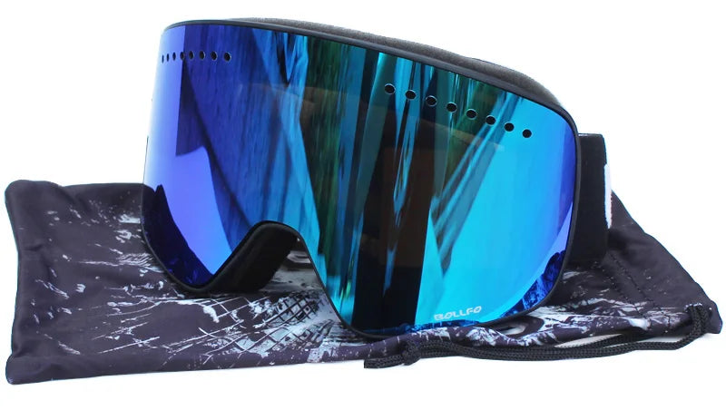 Ski Goggles with Magnetic Double Layer polarized Lens Skiing Anti-fog UV400 Snowboard Goggles Men Women Ski Glasses Eyewear case