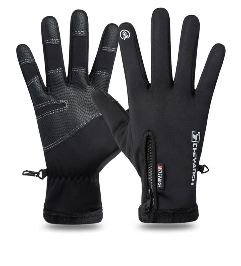 Cold-proof Ski Gloves Waterproof Winter Gloves Cycling Fluff Warm Gloves For Touchscreen Cold Weather Windproof Anti Slip