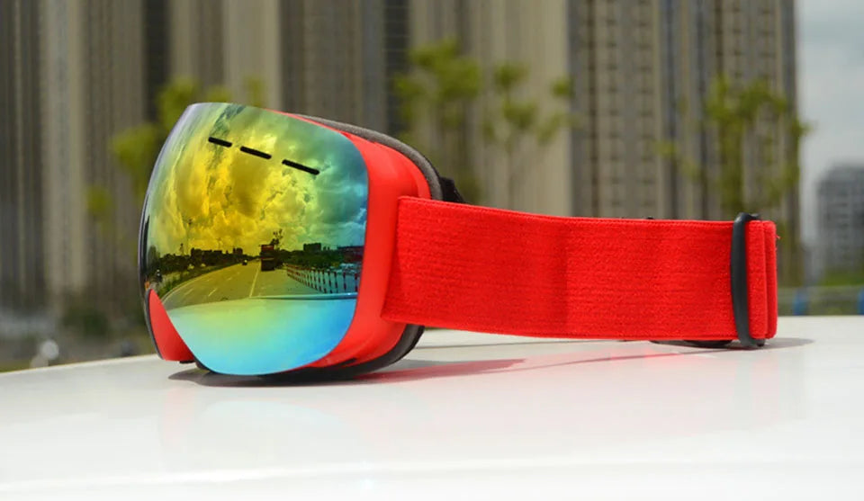 GOBYGO New Skiing Eyewear Cycling Sunglasses Men Women Ski Goggles UV400 Anti-fog Big Ski Mask Glasses Snow Snowboard Polarized