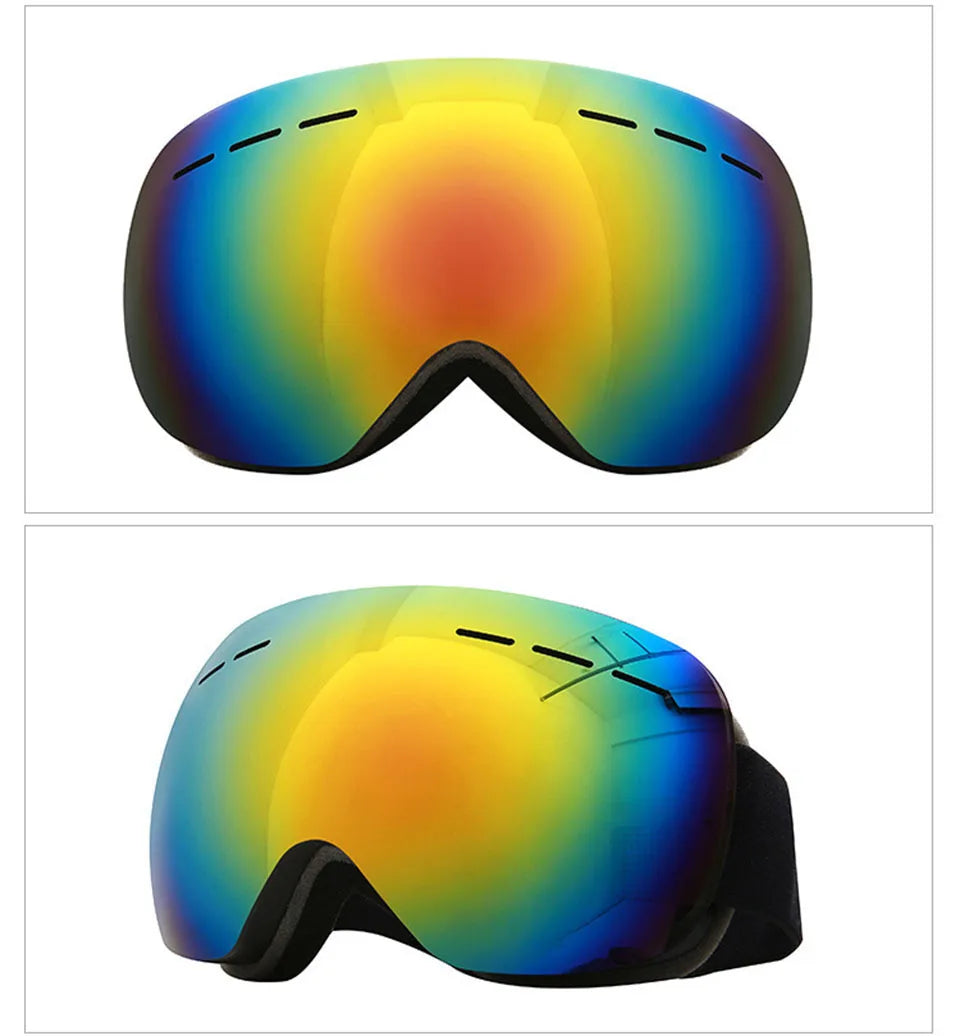 GOBYGO New Skiing Eyewear Cycling Sunglasses Men Women Ski Goggles UV400 Anti-fog Big Ski Mask Glasses Snow Snowboard Polarized