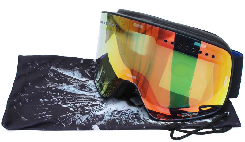Ski Goggles with Magnetic Double Layer polarized Lens Skiing Anti-fog UV400 Snowboard Goggles Men Women Ski Glasses Eyewear case