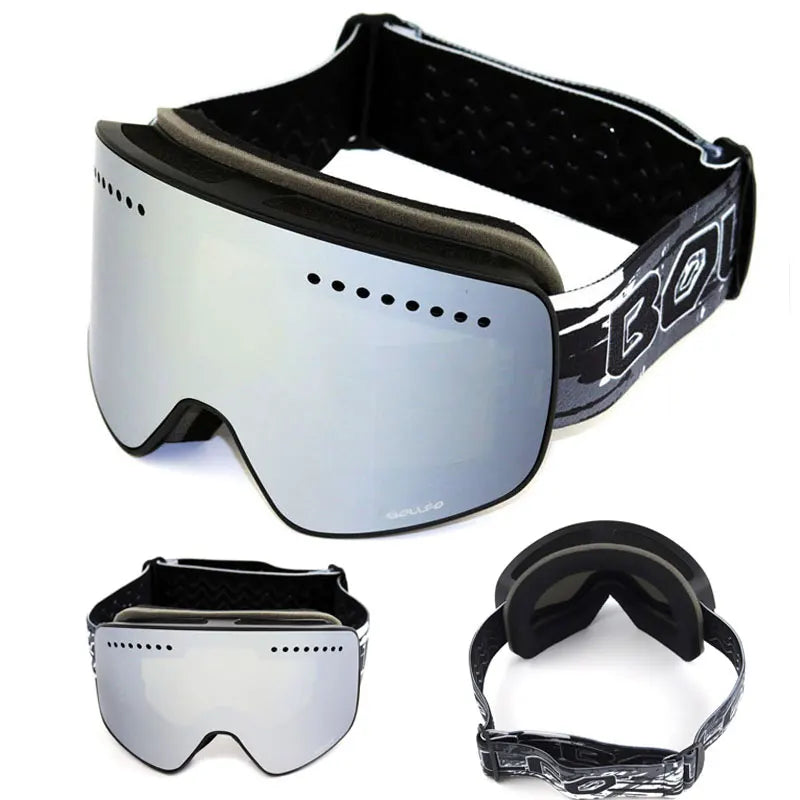 Ski Goggles with Magnetic Double Layer polarized Lens Skiing Anti-fog UV400 Snowboard Goggles Men Women Ski Glasses Eyewear case