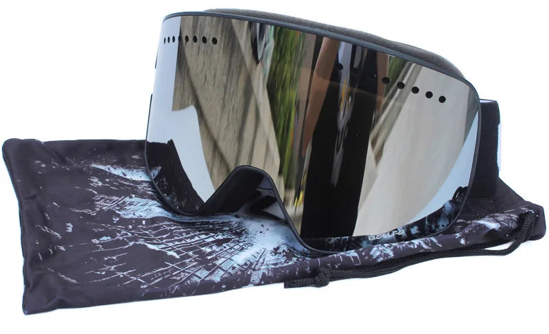Ski Goggles with Magnetic Double Layer polarized Lens Skiing Anti-fog UV400 Snowboard Goggles Men Women Ski Glasses Eyewear case