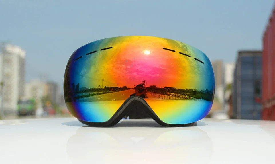 GOBYGO New Skiing Eyewear Cycling Sunglasses Men Women Ski Goggles UV400 Anti-fog Big Ski Mask Glasses Snow Snowboard Polarized