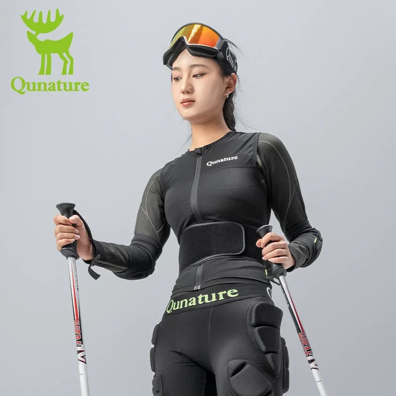 Qunature Adults Ski Vest CE1 Level Anti-Collision Waist Protector Sports EAR Pad Back Protection Vest Anti-Fall Vest Jackets