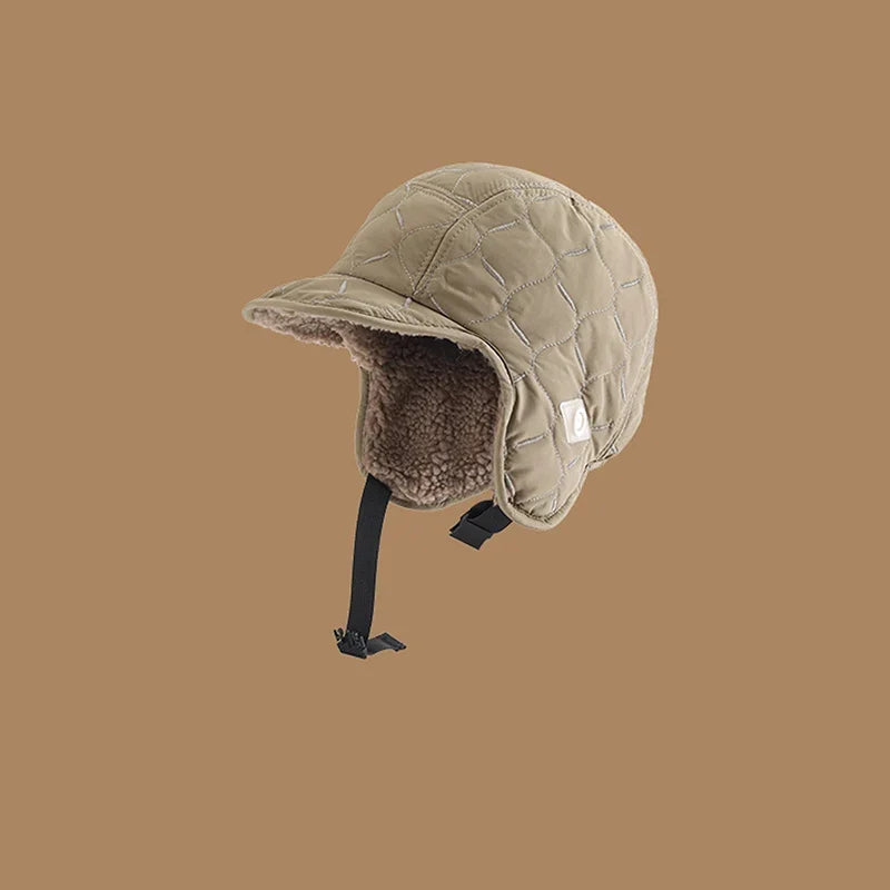 Pilot Hat Outdoor Skiing Bomber Hats Adult Unisex Wool Hat Unisex Winter Thickened Ear Protector Cap Warm Waterproof Ski Cap