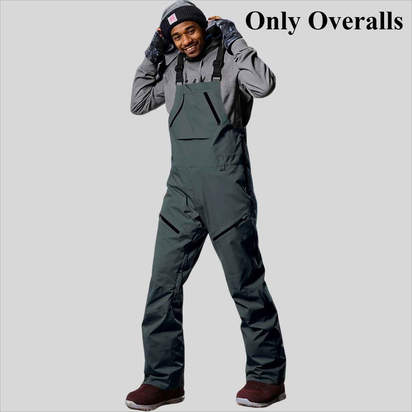 2025 Winter Skiing Pants Outdoor Waterproof Windproof Snow Trousers Men Loose Ski Overalls Snowboard Sport Strap Pants Clothing