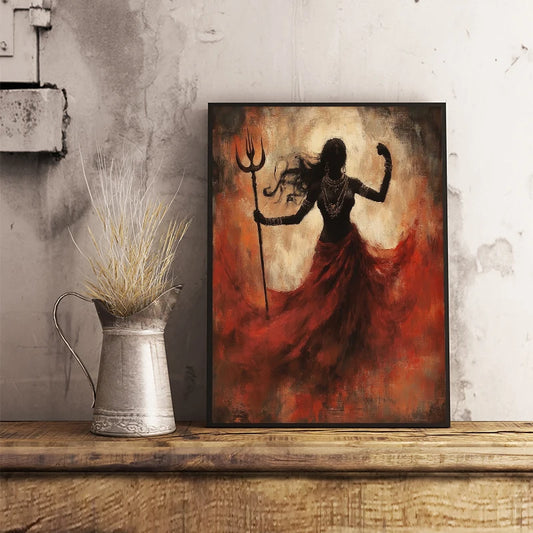 Hinduism Goddess Kali Posters Hindu Mythology Prints Canvas Printing Vintage Wall Art Picture for Living Room Home Decoration