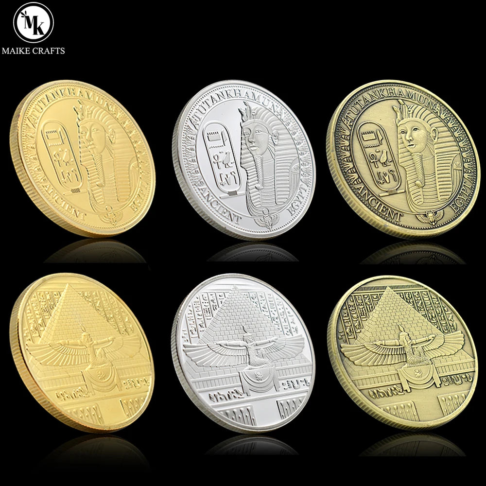Goddess Isis Commemorative Coin Gold Silver Bronze Metal Ancient Egyptian Mystery Challenge Coin Collection Holiday Gift