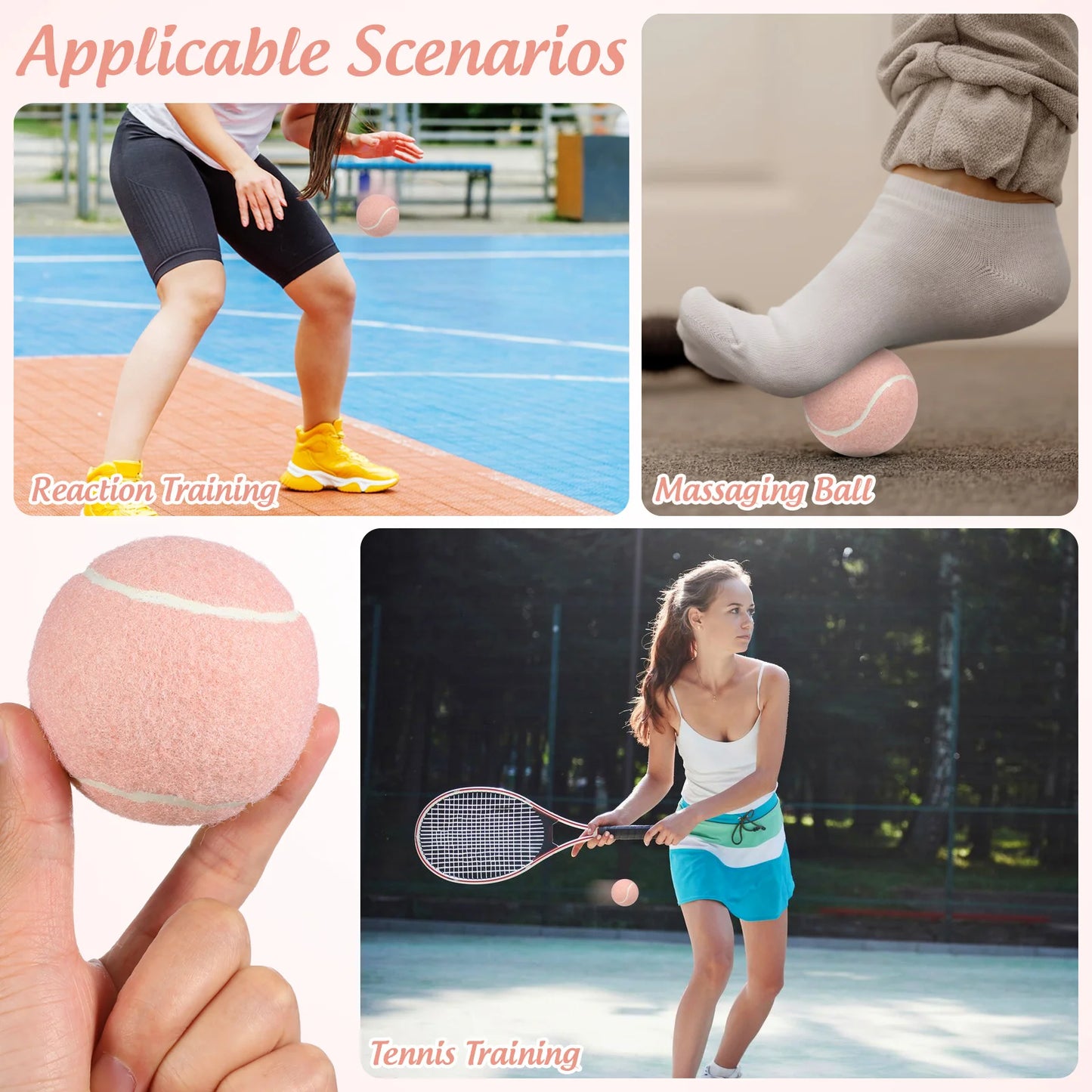 2pcs Pink Playful For Beginner Training Practice Lightweight Set Player Playground Use Pink Tennis Balls Tennis