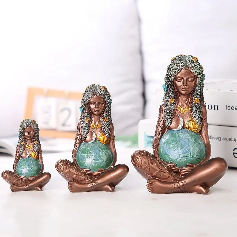 Goddess Statue Gaia Statue Mother Earth Nature Resin Spiritual Figurine Home Room Decor Garden Decoration Earth Day Decoration