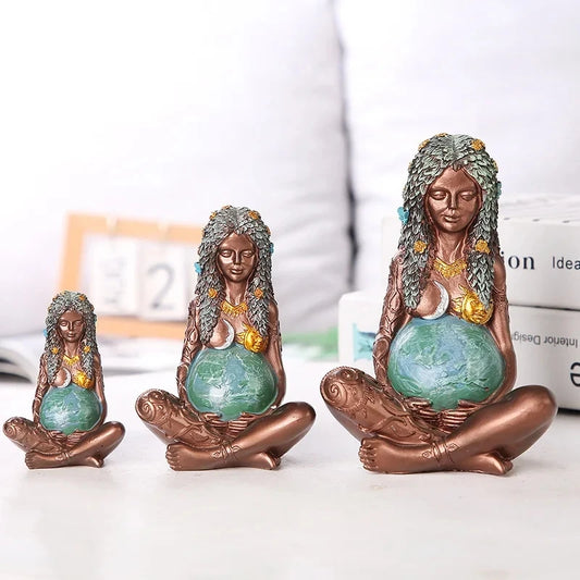 Goddess Statue Gaia Statue Mother Earth Nature Resin Spiritual Figurine Home Room Decor Garden Decoration Earth Day Decoration