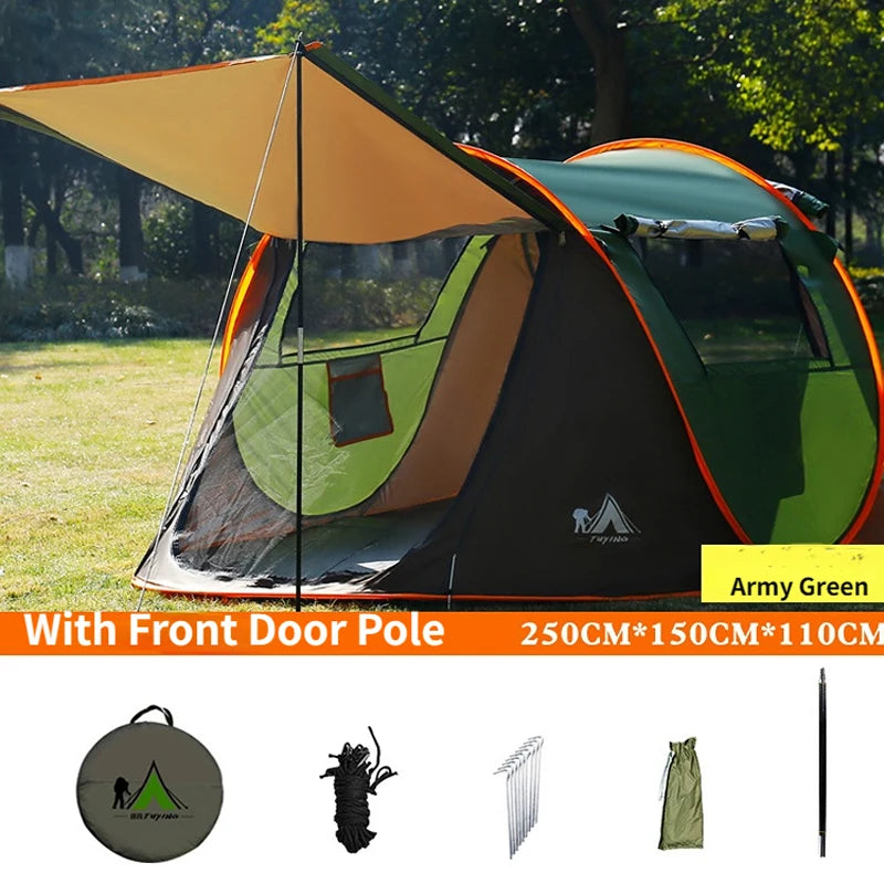 2-4Persons Throw Tent Automatic Waterproof Large Space Family Outdoor Camping Portable Tourist Self-driving BBQ Equipment