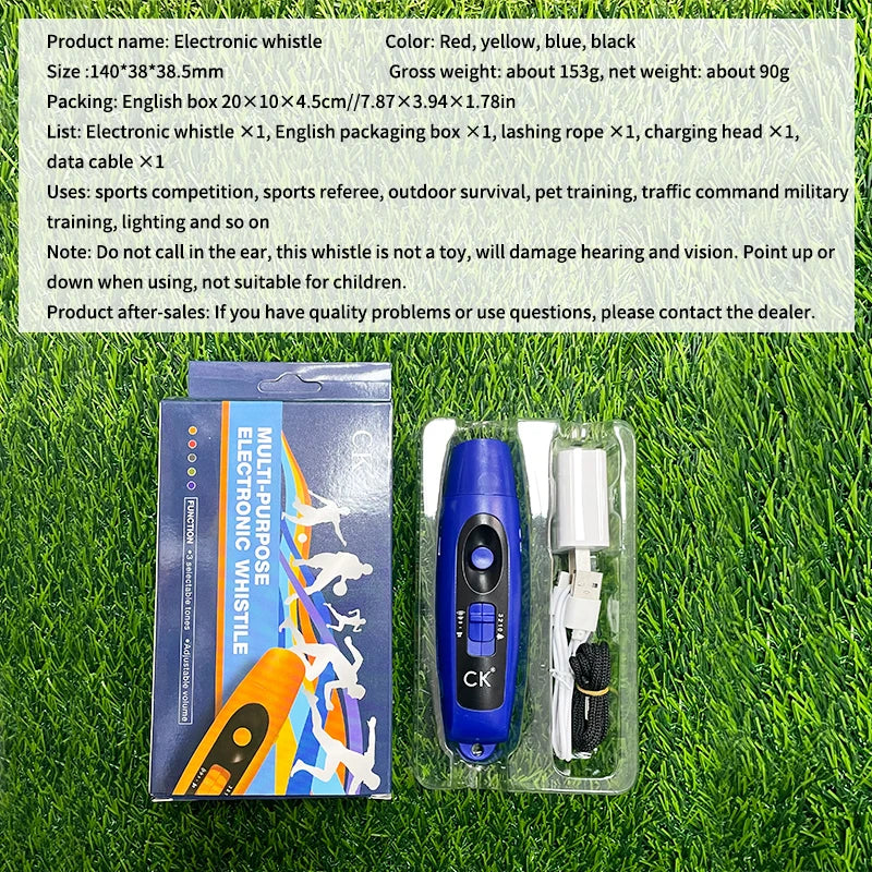 Electronic whistle USB rechargeable high decibel whistle Pet training traffic directing sports referee with lights