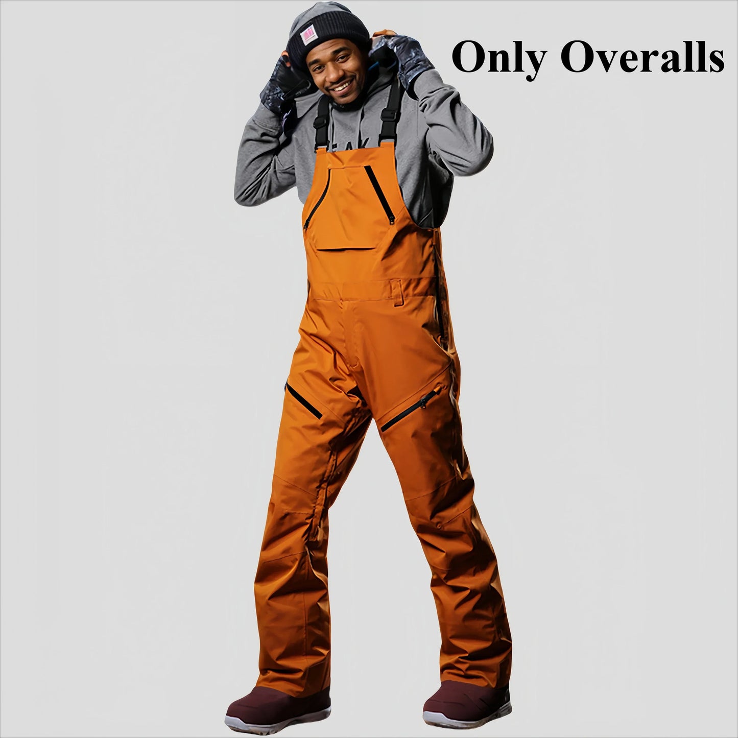 2025 Winter Skiing Pants Outdoor Waterproof Windproof Snow Trousers Men Loose Ski Overalls Snowboard Sport Strap Pants Clothing