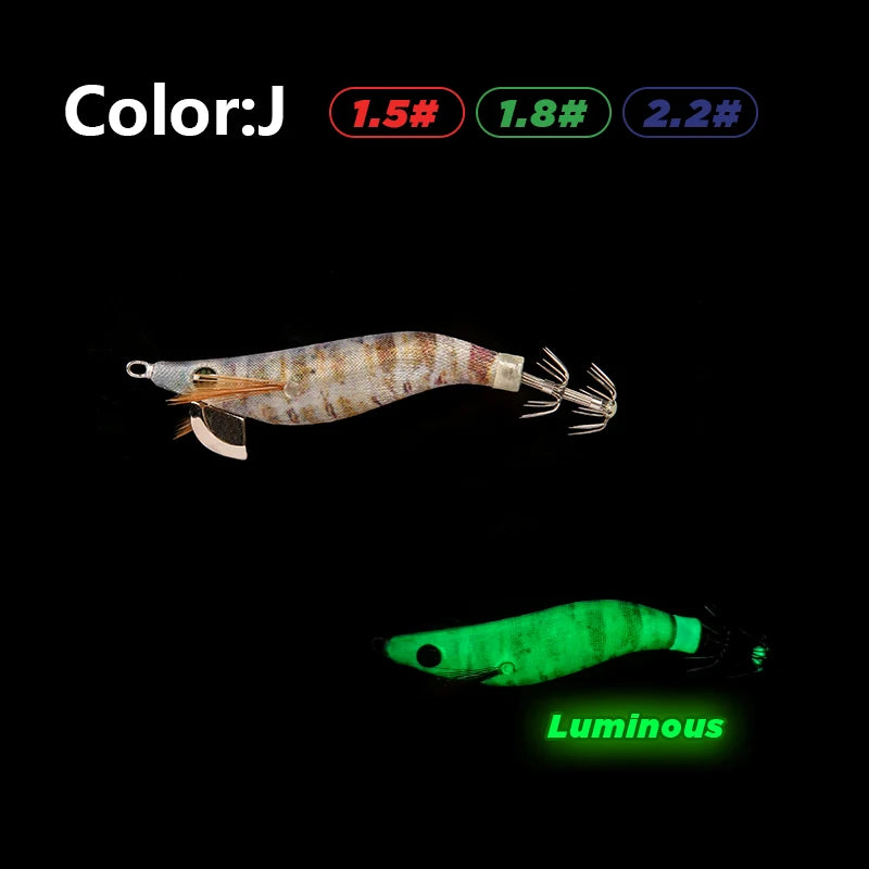 LETOYO mini squid lure 1.5-2.2# Luminous squid jig Artificial bait Cuttlefish squid bait Webfoot Octopus fishing lures