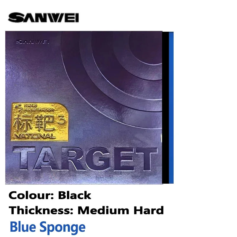 Original SANWEI TARGET 3 National Table Tennis Rubber Sticky Rubber Blue Sponge Target 3 Professional Ping Pong Cake Sponge