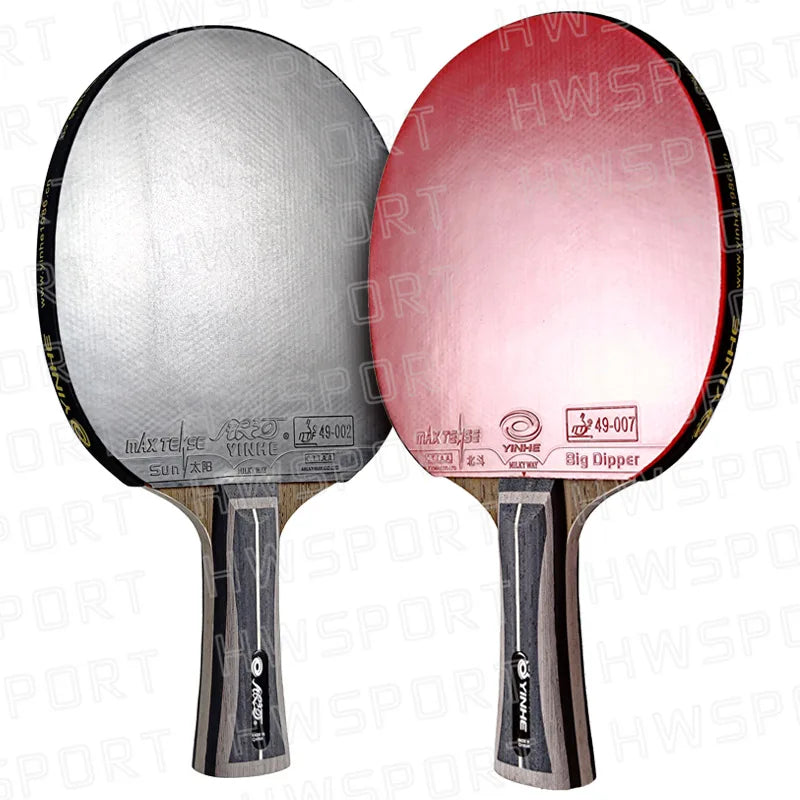 YINHE Professional Table Tennis Racket Pre-made 12 13 14 15 Star Ping Pong Racket Paddle 5 Wood 2 Carbon Offensive Bat for Speed
