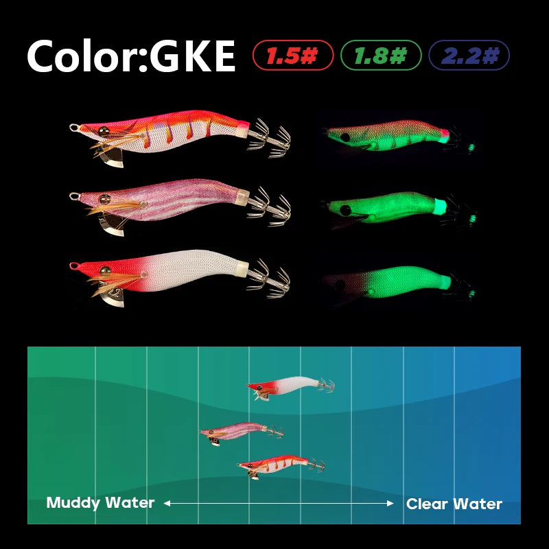 LETOYO mini squid lure 1.5-2.2# Luminous squid jig Artificial bait Cuttlefish squid bait Webfoot Octopus fishing lures