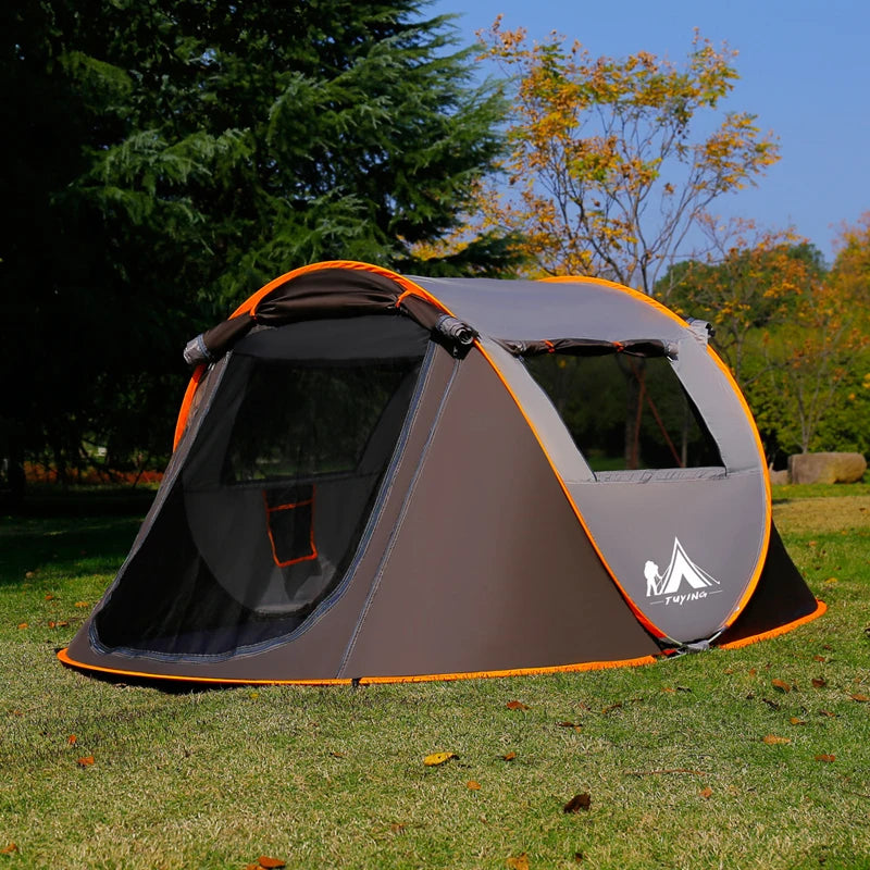 2-4Persons Throw Tent Automatic Waterproof Large Space Family Outdoor Camping Portable Tourist Self-driving BBQ Equipment