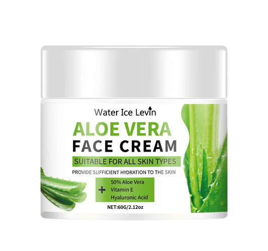 Aloe Vera Face Cream, Hypoallergenic Moisturizer for Both Men and Women, Contains Hyaluronic Acid and Collagen, Suitable for All Skin Types, Soothing and Moisturizing, Non-Irritating