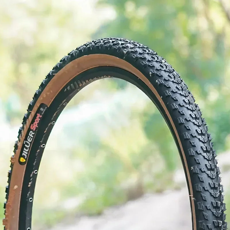 JILUER Folding Tire for Mountain and Road Bikes  27.5" Puncture-Resistant, 29" & 700c Sizes, Ultralight with Yellow Sidewalls