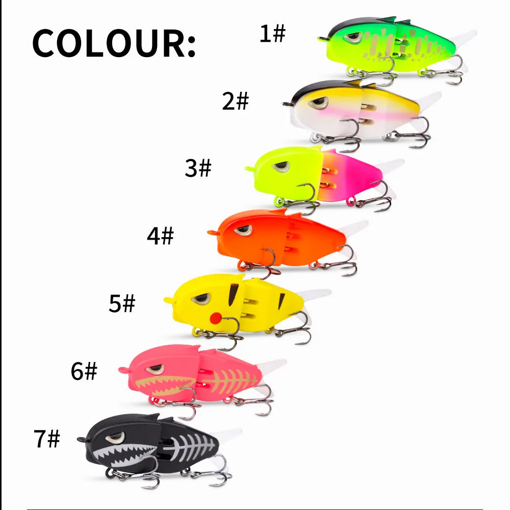 Fishing Lure Slow Sinking Swimbait 2 Joints Bait 60mm 6.5g 3D Eyes PVC Material for Bass Trout Predator Lure Pesca