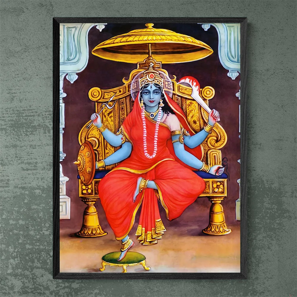 Hindu Goddess Wall Art Kali Mahavidya Poster Tantric Shakti Devi Canvas Painting Home Living Room Decoration Painting