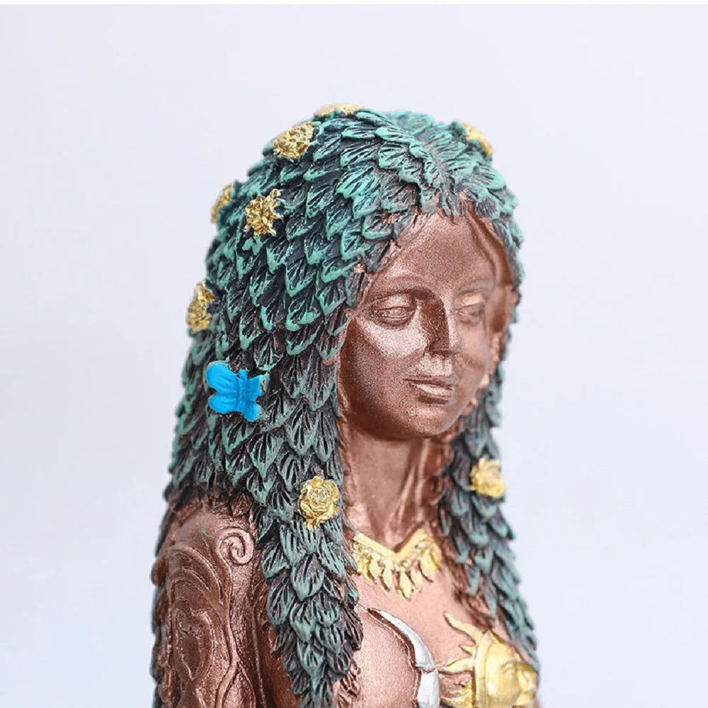 Goddess Statue Gaia Statue Mother Earth Nature Resin Spiritual Figurine Home Room Decor Garden Decoration Earth Day Decoration
