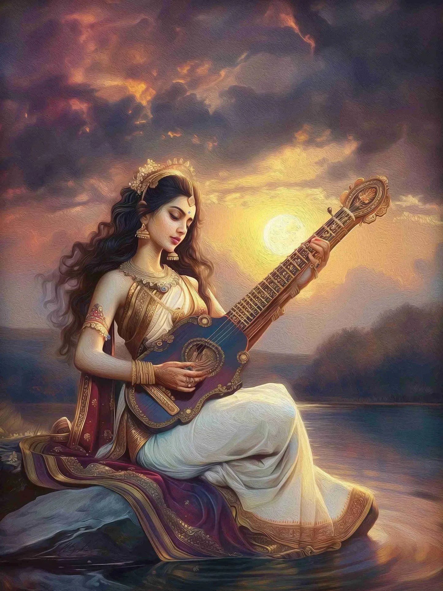 Indian Hindu Gods Lord Shiva Yoga Divine Goddess Saraswati Meditation Rt Poster Canvas Painting And Prints Picture Home Decor