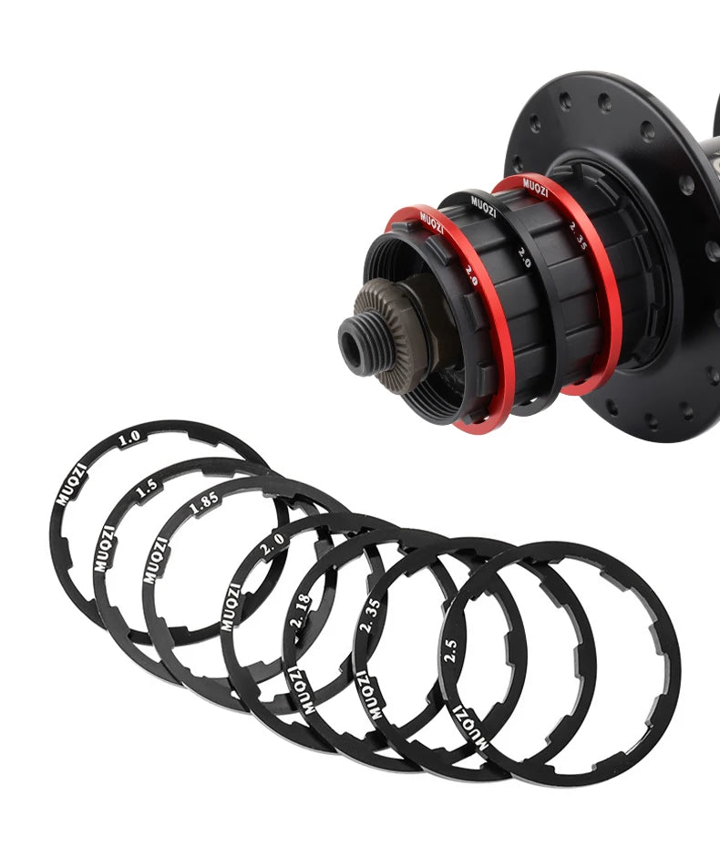 MUQZI 5pcs Cassette Washer 1mm 1.5mm 1.85mm 2mm 2.18mm 2.35mm 2.5mm Flywheel Spacer Bike Hub Washer