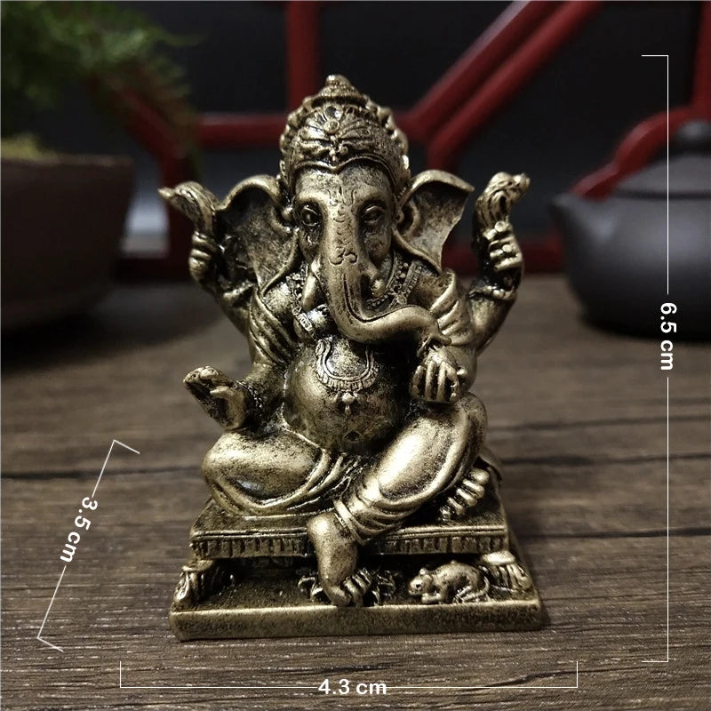 Lord Ganesha Buddha Statue Home Decoration Ganesh Elephant God Sculpture Figurines Ornaments Buddha Statues FengShui Lucky Gift