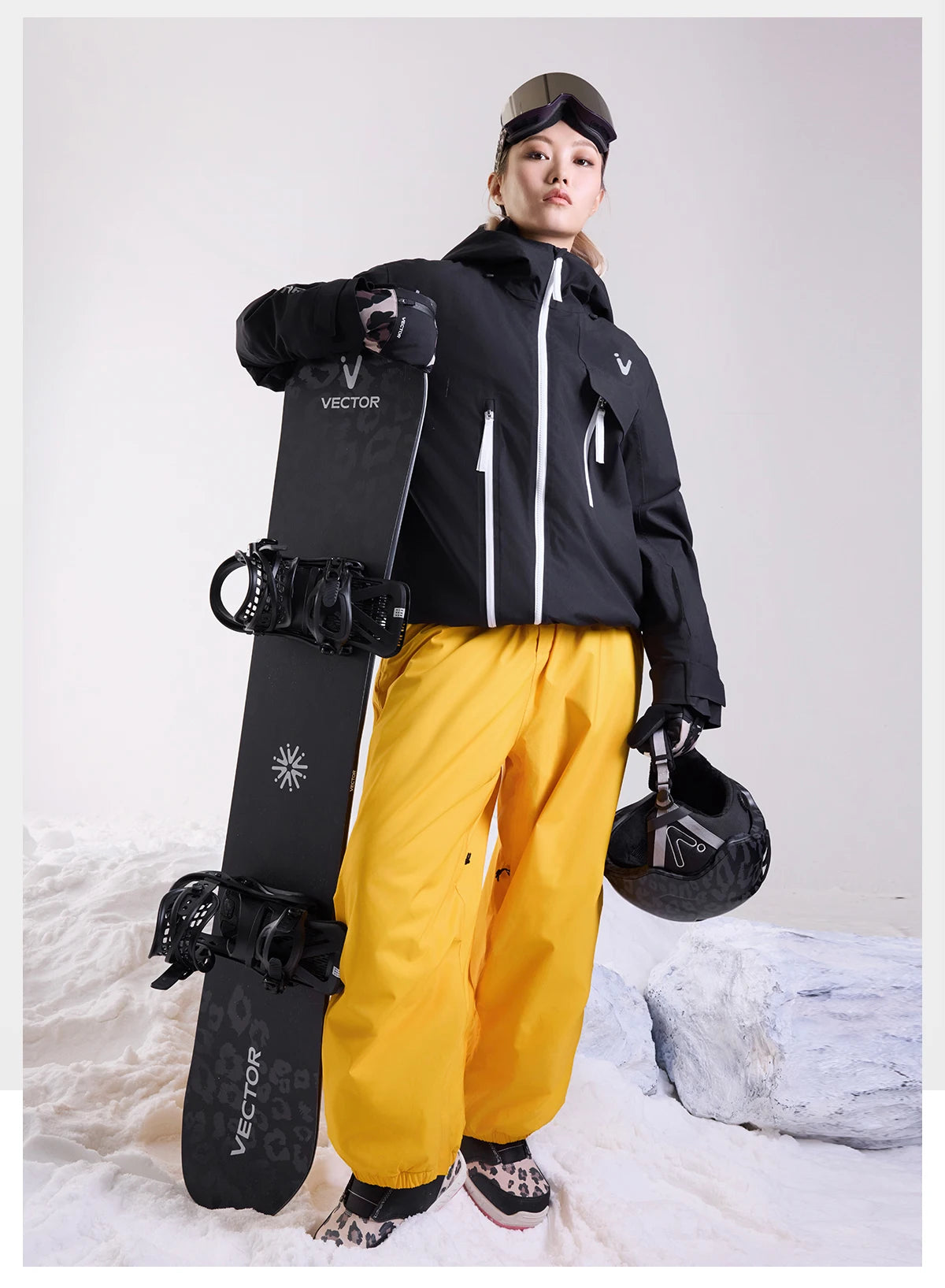 VECTOR Men Women 3L Cotton Ski Jacket Ski Pants Winter Warm Windproof Waterproof Outdoor Sports Snowboard Ski Coat Trousers