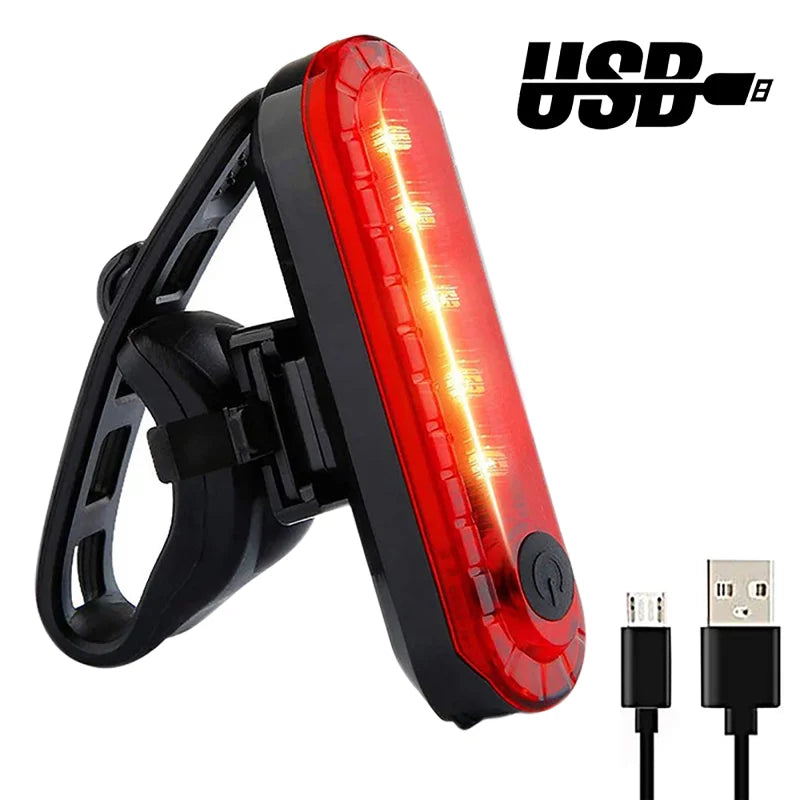 Bike Light Night Riding LED Explosion Flash Light USB Charging Tail Refill Highlighting Bike Light Bicycle Accessories Cycling