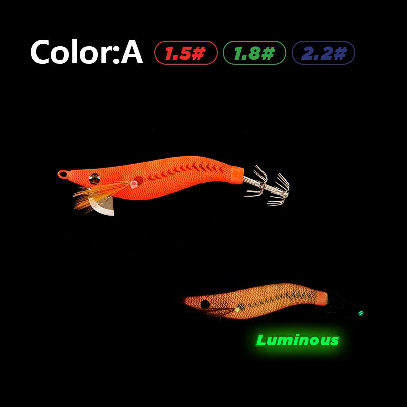 LETOYO mini squid lure 1.5-2.2# Luminous squid jig Artificial bait Cuttlefish squid bait Webfoot Octopus fishing lures
