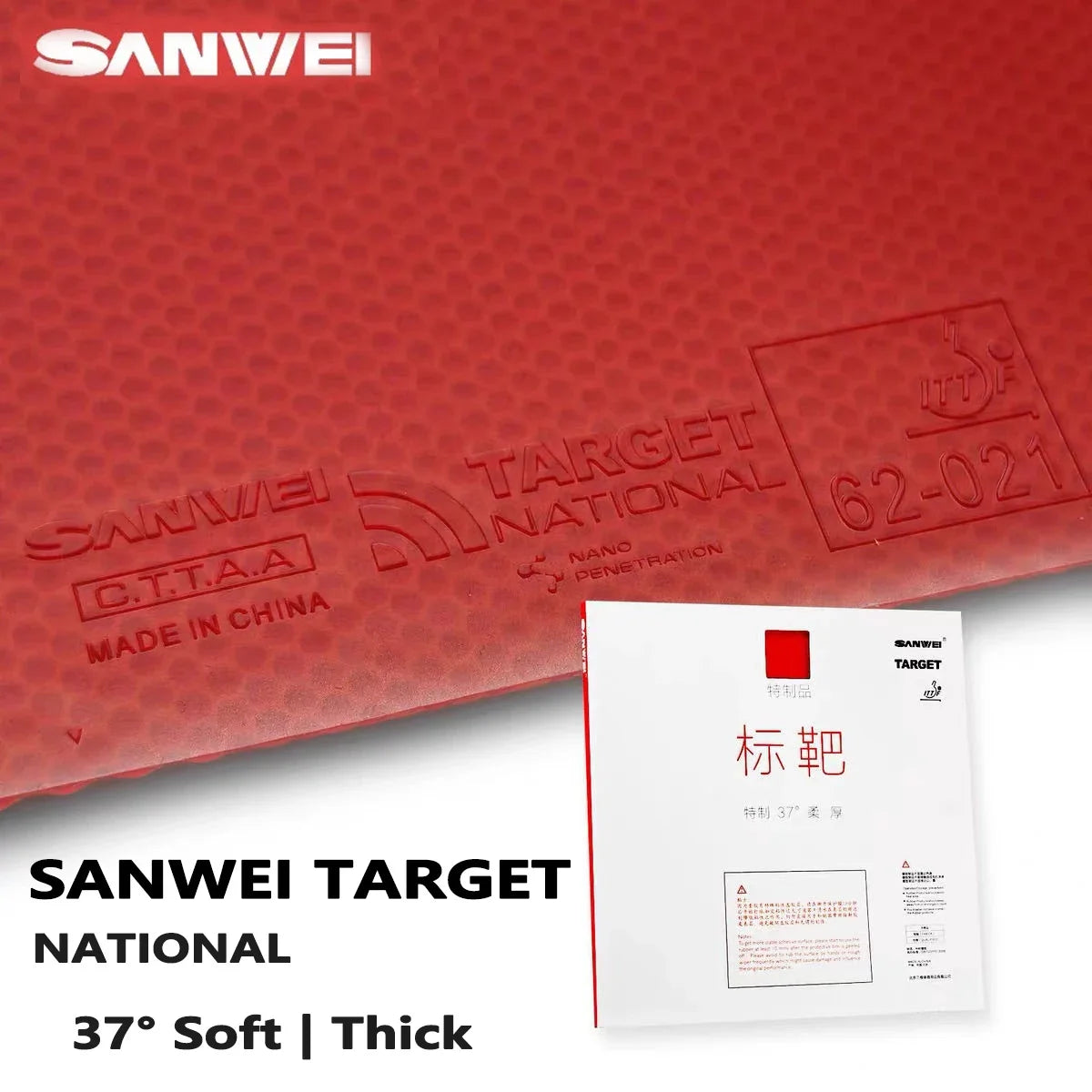 Original SANWEI TARGET 3 National Table Tennis Rubber Sticky Rubber Blue Sponge Target 3 Professional Ping Pong Cake Sponge