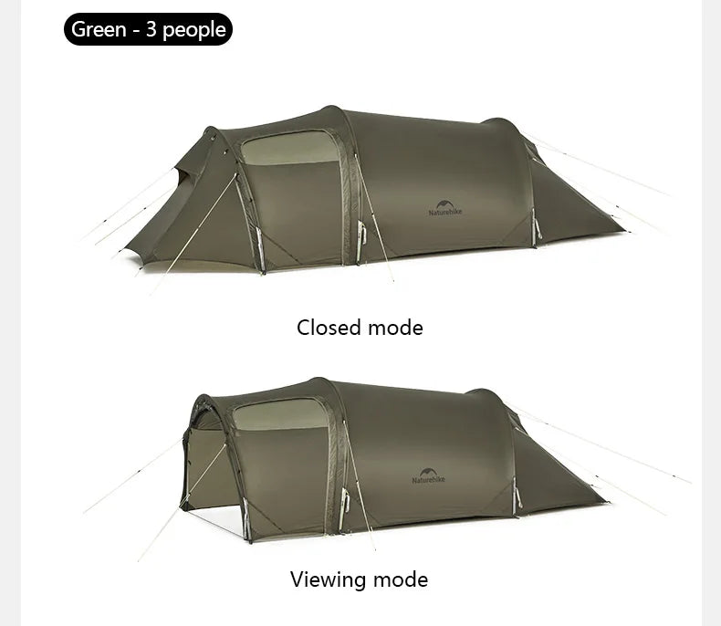 Naturehike Opalus UL 2-3 Man Hiking Tent Portable 4 Seasons High Strength 15D Nylon Backpack Trekking Tunnel Tent CNK2450WS036
