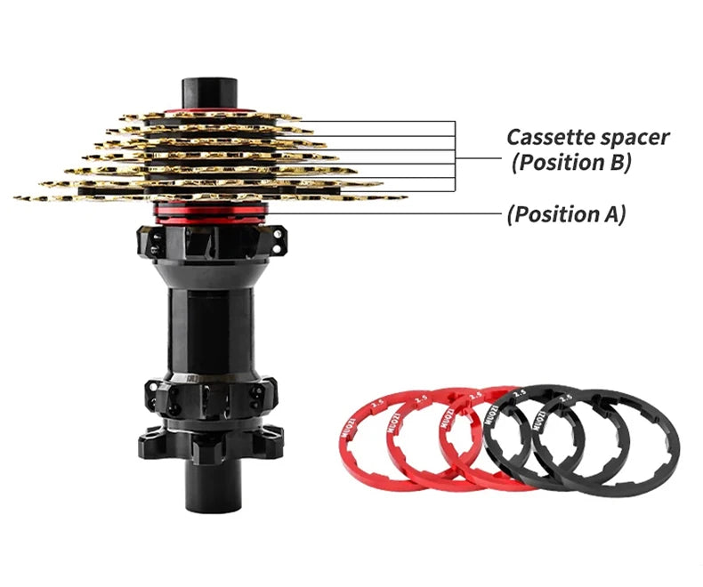MUQZI 5pcs Cassette Washer 1mm 1.5mm 1.85mm 2mm 2.18mm 2.35mm 2.5mm Flywheel Spacer Bike Hub Washer