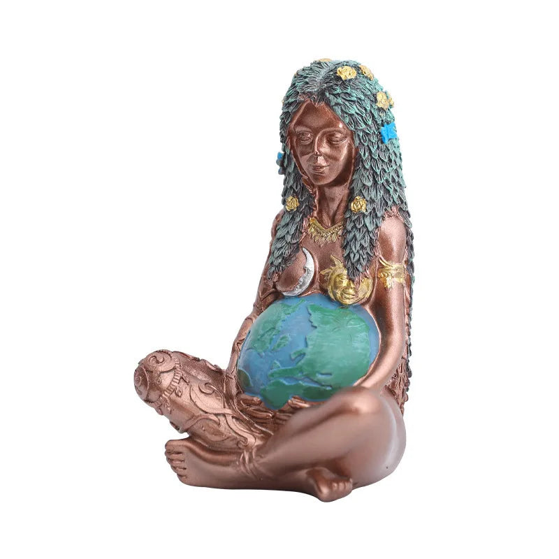Goddess Statue Gaia Statue Mother Earth Nature Resin Spiritual Figurine Home Room Decor Garden Decoration Earth Day Decoration
