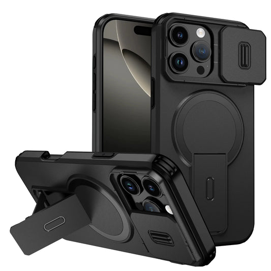 For Magsafe Stand Invisible Hard Case for Iphone 17 Pro Max Air 16 Plus 16e 15 14 12 13 Pro Iphone17 Accessories